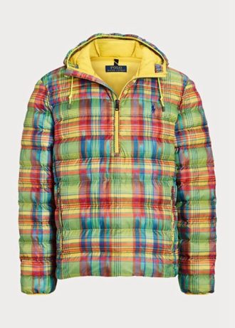 Vícebarevné pánské kostkované sbalitelné vodoodpudivé bundy Ralph Lauren