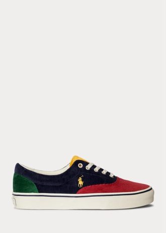 Vícebarevné pánské manšestrové tenisky Ralph Lauren Keaton Color-Blocked