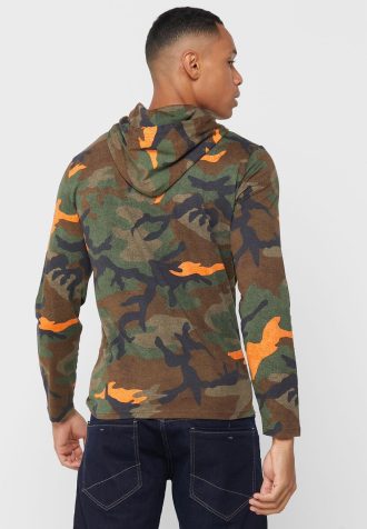 Vícebarevná pánská mikina s kapucí Ralph Lauren Camo