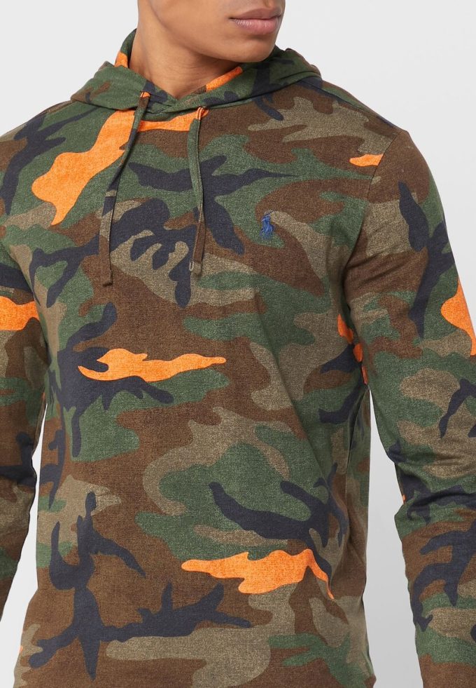 Vícebarevná pánská mikina s kapucí Ralph Lauren Camo