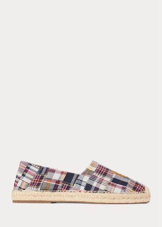 Modré vícebarevné pánské Ralph Lauren Cevio Crest Madras Espadrille