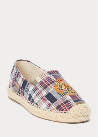 Modré vícebarevné pánské Ralph Lauren Cevio Crest Madras Espadrille