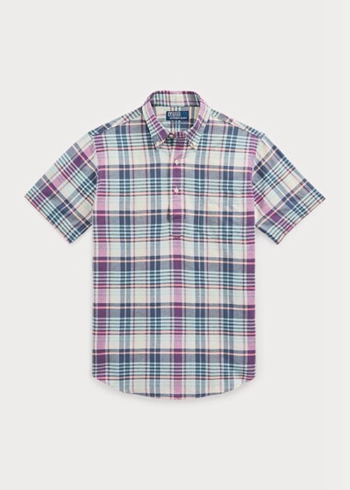 Vícebarevná pánská popover košile Ralph Lauren Classic Fit Madras Vícebarevná pánská popover košile Ralph Lauren Classic Fit Madras