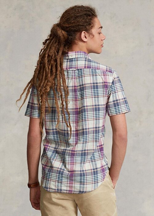 Vícebarevná pánská popover košile Ralph Lauren Classic Fit Madras Vícebarevná pánská popover košile Ralph Lauren Classic Fit Madras