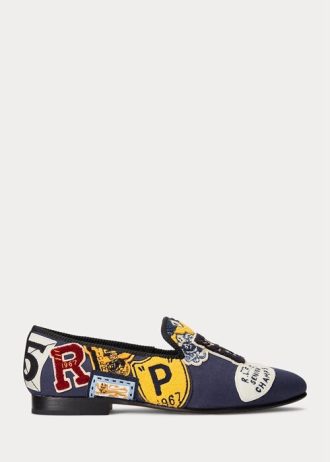 Námořnické vícebarevné pánské společenské boty Ralph Lauren Paxton se záplatou s logem