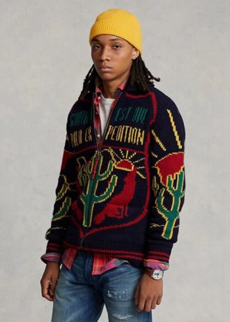 Vícebarevné pánské svetry Ralph Lauren Wool Graphic s celorozepínacím zipem Vícebarevné pánské svetry Ralph Lauren Wool Graphic s celorozepínacím zipem