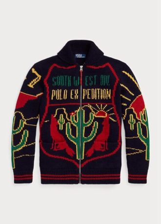 Vícebarevné pánské svetry Ralph Lauren Wool Graphic s celorozepínacím zipem Vícebarevné pánské svetry Ralph Lauren Wool Graphic s celorozepínacím zipem
