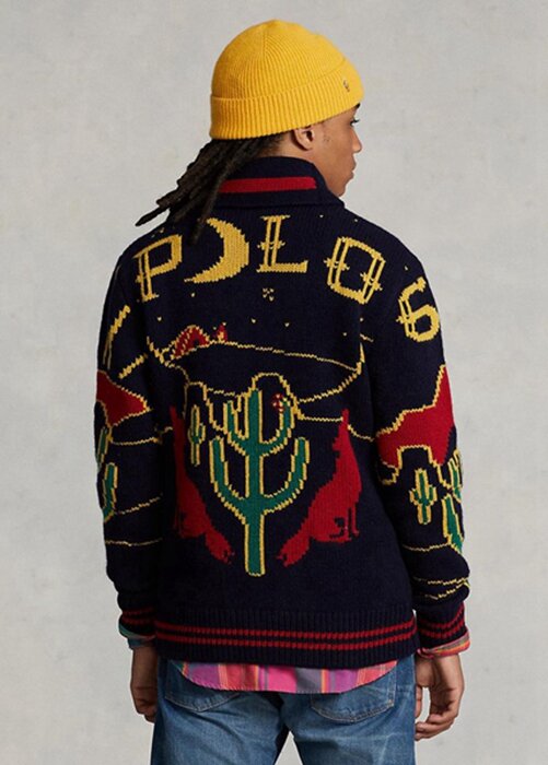 Vícebarevné pánské svetry Ralph Lauren Wool Graphic s celorozepínacím zipem Vícebarevné pánské svetry Ralph Lauren Wool Graphic s celorozepínacím zipem