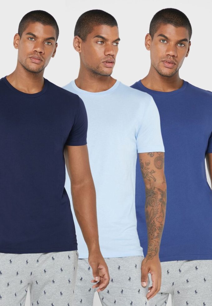 Vícebarevná pánská trička Ralph Lauren 3 Pack Assorted Crew Neck