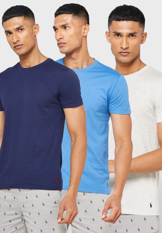 Vícebarevná pánská trička Ralph Lauren 3 Pack Assorted Crew Neck