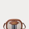 Vnl_lrn Tn/Lrn Tn/Vnl-frn Dámské Ralph Lauren střední pruhované crossbody kabelky Jordynn