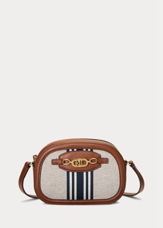 Vnl_lrn Tn/Lrn Tn/Vnl-frn Dámské Ralph Lauren střední pruhované crossbody kabelky Jordynn