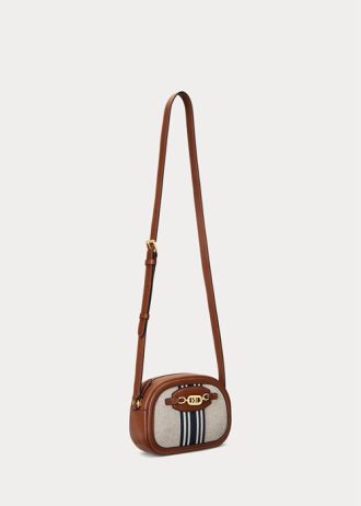 Vnl_lrn Tn/Lrn Tn/Vnl-frn Dámské Ralph Lauren střední pruhované crossbody kabelky Jordynn