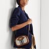 Vnl_lrn Tn/Lrn Tn/Vnl-frn Dámské Ralph Lauren střední pruhované crossbody kabelky Jordynn