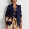 Vnl_lrn Tn/Lrn Tn/Vnl-frn Dámské Ralph Lauren střední pruhované crossbody kabelky Jordynn