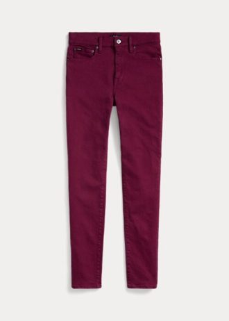 Vínové dámské vysoké úzké džíny Ralph Lauren Tompkins