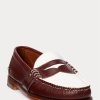 Vínově krémové pánské Ralph Lauren The Morehouse Collection Penny Loafers