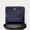 Vytříbené dámské středně prošívané kožené tašky Nappa přes rameno Ralph Lauren