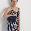 Vytříbené dámské středně prošívané kožené tašky Nappa přes rameno Ralph Lauren