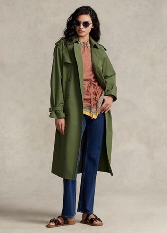 Zelené dámské kabáty Ralph Lauren Poplin Zelené dámské kabáty Ralph Lauren Poplin