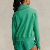Zelené dámské mikiny Ralph Lauren Fleece Crewneck