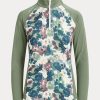 Zelené dámské mikiny Ralph Lauren Jersey na čtvrt zip