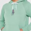 Zelená dámská pletená mikina s kapucí Ralph Lauren Pocket Detail