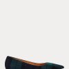 Zelené dámské ploché boty Ralph Lauren Kendrya Black Watch Plaid Ballet Zelené dámské ploché boty Ralph Lauren Kendrya Black Watch Plaid Ballet