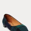 Zelené dámské ploché boty Ralph Lauren Kendrya Black Watch Plaid Ballet Zelené dámské ploché boty Ralph Lauren Kendrya Black Watch Plaid Ballet