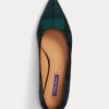 Zelené dámské ploché boty Ralph Lauren Kendrya Black Watch Plaid Ballet Zelené dámské ploché boty Ralph Lauren Kendrya Black Watch Plaid Ballet
