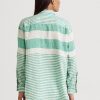 Zelené dámské pruhované oversize plátěné košile Ralph Lauren