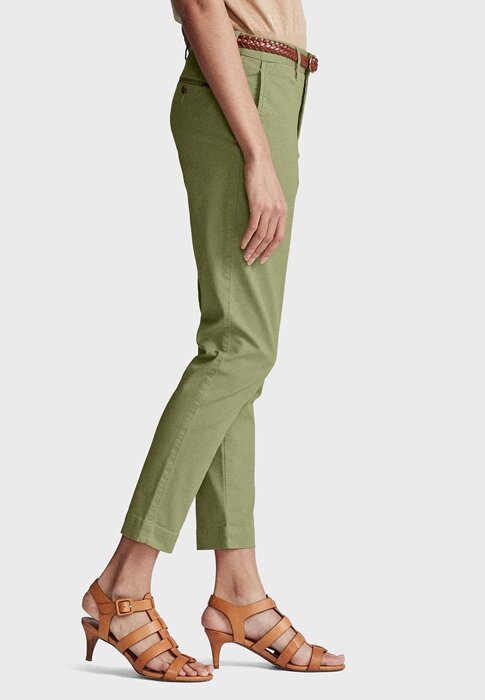 Zelené dámské rovné zkrácené kalhoty Ralph Lauren Zelené dámské rovné zkrácené kalhoty Ralph Lauren