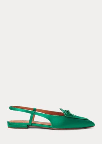 Zelené dámské saténové ploché boty Ralph Lauren Silk-Blend Zelené dámské saténové ploché boty Ralph Lauren Silk-Blend