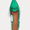 Zelené dámské saténové ploché boty Ralph Lauren Silk-Blend