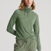 Zelené dámské svetrové svetry Ralph Lauren s trychtýřovým límcem