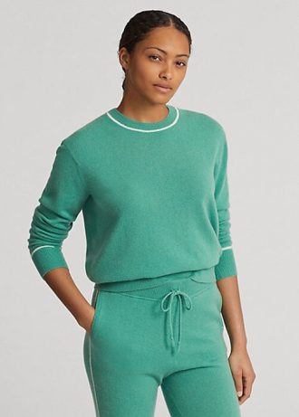 Zelené dámské svetry Ralph Lauren Cashmere Crewneck