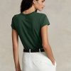 Zelená dámská trička dresu Ralph Lauren s logem jezdectví Zelená dámská trička dresu Ralph Lauren s logem jezdectví