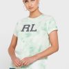 Zelená dámská trička Ralph Lauren Crew s výstřihem Zelená dámská trička Ralph Lauren Crew s výstřihem