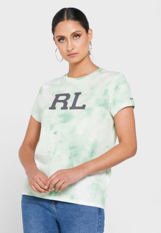 Zelená dámská trička Ralph Lauren Crew s výstřihem