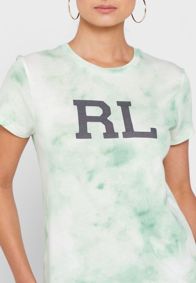Zelená dámská trička Ralph Lauren Crew s výstřihem Zelená dámská trička Ralph Lauren Crew s výstřihem