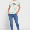 Zelená dámská trička Ralph Lauren Crew s výstřihem Zelená dámská trička Ralph Lauren Crew s výstřihem