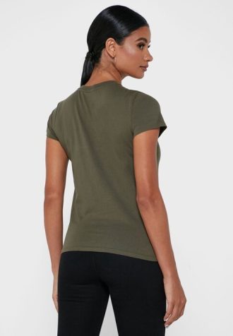 Zelená dámská trička Ralph Lauren Graphic Crew Neck