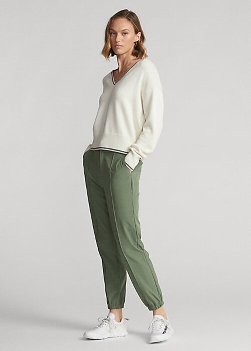 Zelené dámské čtyřsměrné kalhoty Ralph Lauren Jogger Zelené dámské čtyřsměrné kalhoty Ralph Lauren Jogger