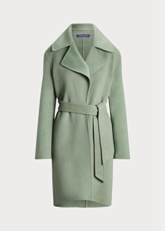 Zelené dámské zavinovací kabáty Ralph Lauren Cameo Vlna-kašmír Zelené dámské zavinovací kabáty Ralph Lauren Cameo Vlna-kašmír