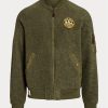 Zelené pánské bundy Ralph Lauren Brushed Fleece Bomber Zelené pánské bundy Ralph Lauren Brushed Fleece Bomber