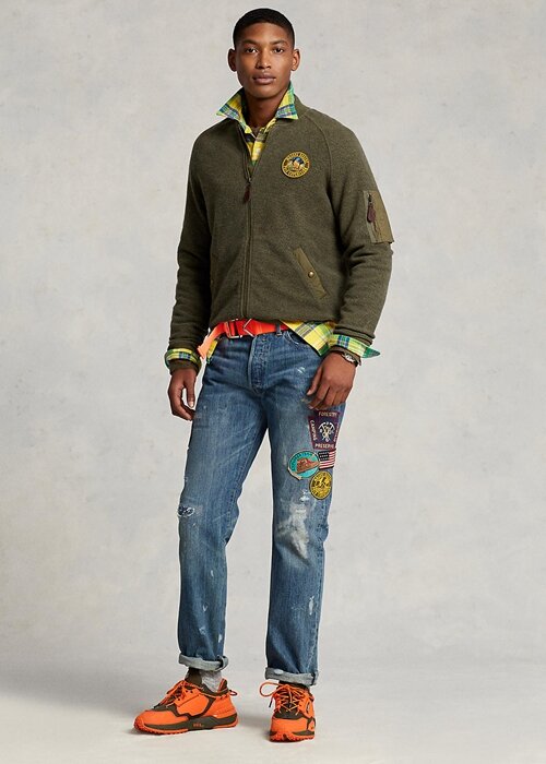Zelené pánské bundy Ralph Lauren Brushed Fleece Bomber Zelené pánské bundy Ralph Lauren Brushed Fleece Bomber