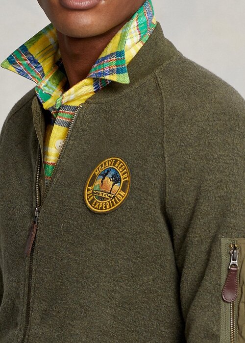 Zelené pánské bundy Ralph Lauren Brushed Fleece Bomber Zelené pánské bundy Ralph Lauren Brushed Fleece Bomber