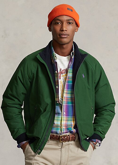 Zelené pánské bundy s raglánovými rukávy Ralph Lauren Zelené pánské bundy s raglánovými rukávy Ralph Lauren