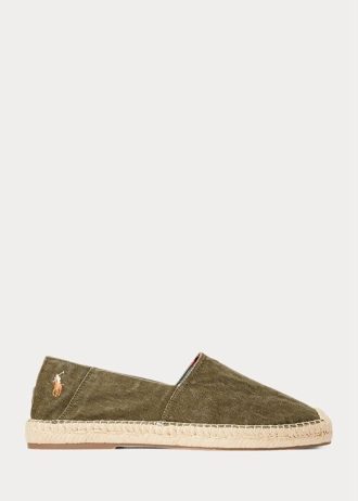 Zelená pánská espadrilka z praného plátna Ralph Lauren Cevio
