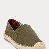 Zelená pánská espadrilka z praného plátna Ralph Lauren Cevio